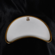 White Minton Large Side Plate with Black and Gold GreekKey Trim # 22759 - $17.77