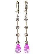 Galaxy Gold GG 14K Solid Yellow Gold Natural Diamond and Pink Topaz Chan... - $426.68