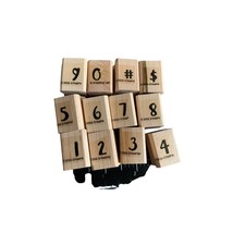 Set of 12 Wooden Rubber Stamps - Numbers &amp; Symbols By Stampin Up - $4.10