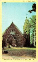 Vintage Dexter Press Kodachrome Postcard - Lake George NY Church of Sacred Heart - £11.86 GBP