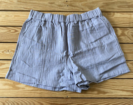 madewell NWT $49.50 women’s cotton pull on shorts Size L grey H11 - £20.95 GBP