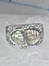 Black Hills Gold Ring leaves wedding band size 7.75 sterling silver wome... - $2,552.33 MXN