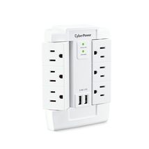 CyberPower CSP600WSURC2 Surge Protector, 1200J/125V, 6 Swivel Outlets, 2 USB Cha - £26.08 GBP