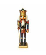 Vintage Nutcracker Soldier Full Sized 15&quot; Tall Carved Wood - £81.01 GBP