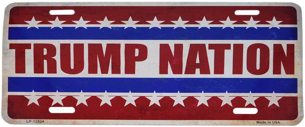 Trump Nation Red White Blue 6&quot;x12&quot; Aluminum License Plate USA Made - $4.88