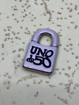 Uno De 50 Necklace Cincuenta Lock Pendant ONLY Spanish Sun Silver Tone - $24.74