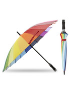 Color Wheel Slat Umbrella 40&quot; Wide X-Large Strong Construction Metal Pol... - £35.39 GBP
