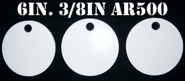 Steel Shooting Targets - 6in. Round Hangers-AR500-NRA Action Pistol Plates-3pcs - £48.35 GBP