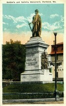 Soldiers and Sailors Monument Portland Maine Linen Postcard - £18.52 GBP