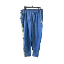 Adidas Vintage Mens Size XL Blue Yellow Tear Away Sweats Sweatpants Pants Jogger - $39.59