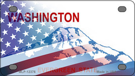 Washington with American Flag Novelty Mini Metal License Plate Tag - £11.72 GBP
