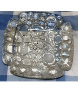 Vintage  Glass Clear Art Glass Pebble Bubble Ashtray 4&quot; Trinket Dish Decor - £7.47 GBP