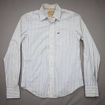 Hollister California Mens Size Small Button Up Blue White Striped Classi... - $17.82
