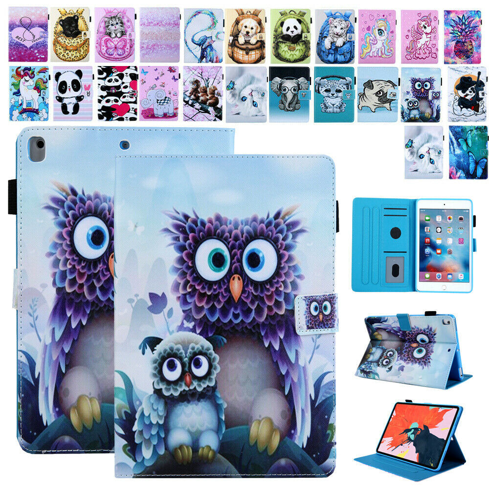 For iPad 5/6/7th Gen 10.2"Mini 5 43 Smart Patterned Leather Card Slot Case Cover