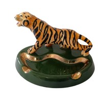Vintage Tiger Ashtray Ceramic Handpainted incense Burner Mid Century Modern  - £27.68 GBP