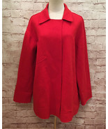 GISPA Womens Red Sweater Knit Jacket Lagenlook Wool Nylon Blend 3/4 Slee... - £46.41 GBP