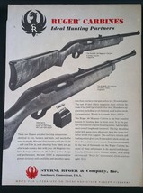 Vintage 1966 Sturm, Ruger &amp; Co. .44 Magnum &amp; .22 Carbine Rifle Full Page Ad - £5.24 GBP