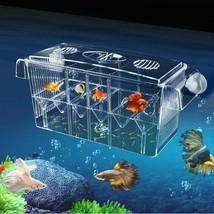 Acrylic Aquarium Breeder Box Double Guppies Hatching Incubator Isolation 4 Rooms - £19.06 GBP