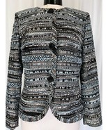 Lafayette 148 New York Navy Multi Tweed 3 Button Blazer Size 8 - £97.90 GBP