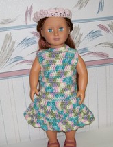 American Girl Crocheted Dress and Headband, 18 Inch Doll, Handmade  - £17.43 GBP