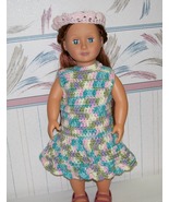 American Girl Crocheted Dress and Headband, 18 Inch Doll, Handmade  - £17.59 GBP