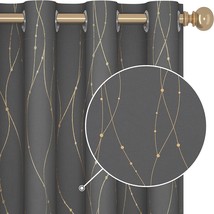 Deconovo Grey Blackout Curtains 72 Inch Length, 52W X 72L Inch, Grey, 2 Panels - £31.96 GBP