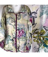 Vtg Jacket Unicorn Print Artsy Fantasy Silk Track Zip Laura Katherine ov... - $49.49