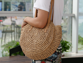 Handmade Women's Bags Made From Straw Classic Bag Trend Handbag Summer Beach - $35.99