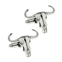 Longhorn Skull Cufflinks Steer Bull Cattle Rancher W Gift Bag Western Southwest - £9.55 GBP