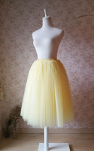 YELLOW Tulle Midi Skirt Outfit Women Custom Plus Size Tulle Tutu Skirt image 2