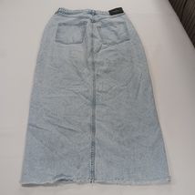 & Denim RN#101255 Women's Blue Front Button & Slit Denim Skirt Size Medium image 2