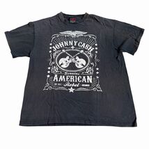 VTG Johnny Cash Genuine American Rebel Guitars Sz XL Black Zion Rootswea... - $14.80