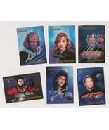 6 Signed Star Trek Trading Cards Q Data Worf Geordi Troi &amp; Dr Crusher - $9,895.78 MXN
