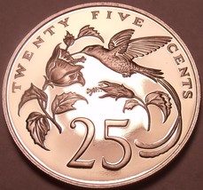 Rare Proof Jamaica 1976 25 Cent ~Streamer-Tailed Hummingbird~24k Mint ~ Free-... - £7.74 GBP