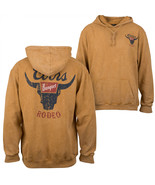 Coors Banquet Rodeo Mineral Wash Front-Back Print Pull-Over Hoodie Brown - £50.46 GBP+