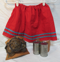 New Native American Seminole Girl&#39;s Handmade Red Ribbon Skirt Size Large - $34.64