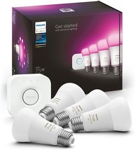 Philips Hue A19 75W Equivalent LED White &amp; Color Smart Light Bulb Starte... - $314.99