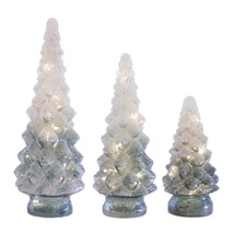 LED Tree (Set of 3) 9.5&quot;H, 13.25&quot;H, 15.75&quot;H Glass 3 AA Batteries, Not Included - £76.99 GBP