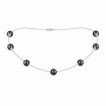ANGARA 16&quot; Tahitian Pearl Station Necklace in 14K Solid Gold - £1,096.65 GBP