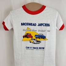 Vintage Jaycees Car Show 1989 Ringer T-Shirt Kids L 14-16 Hanes 50/50 US... - $18.99