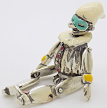 Figurita De Títere Pulcinella De Plata Italiana Hecha A Mano Vintage - £86.69 GBP