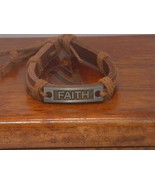 New Women’s Leather Brown “Faith” Braided Fashion Bracelet - £6.96 GBP
