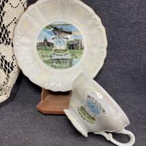 Vintage Iridesent Missouri Collectible Souvenir Tea Cup &amp; Saucer~ JAPAN - £6.24 GBP