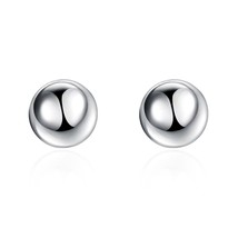 18K White Gold Pearl Ball Stud Earrings FREE Shipping WorldWide - £14.32 GBP+