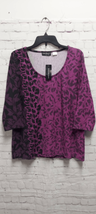 Anna Bugatti Womens Pullover Top Tunic 3/4 Sleeves Purple Ombre Floral L New - £9.51 GBP