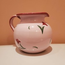 Vintage Italian Pottery Creamer Pitcher, Pink Handpainted Ceramic, Made in Italy image 2
