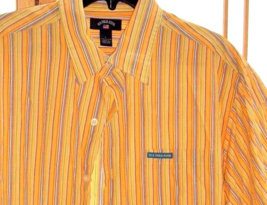 US Polo Assn Men&#39;s Button-Front yellow striped Short Sleeve Shirt Size L... - $12.86