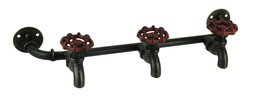 Triple Garden Faucet and Pipe Metal Wall Hook Rack - £17.55 GBP
