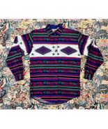 Vtg 90s Adobe Rose Purple Cotton Button Down Shirt Sz S/M Western Native... - £53.04 GBP