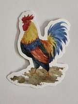 Watercolor Looking Rooster Beautiful Multicolor Sticker Decal Embellishment Fun - £1.83 GBP